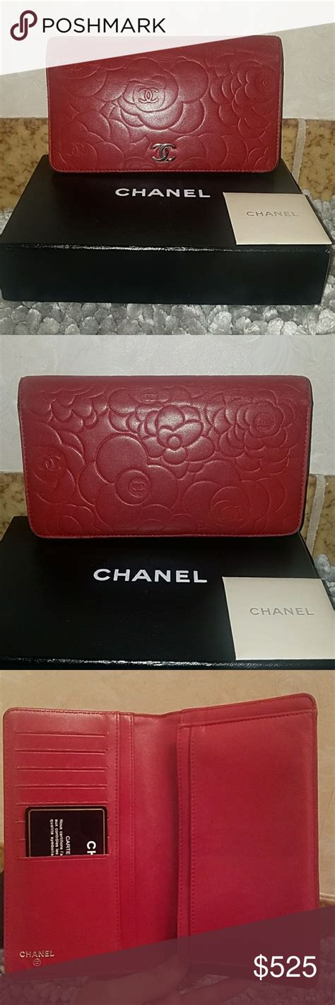 chanel classic red wallet|Chanel Camellia Bifold Wallet .